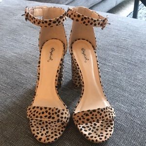 Leapord print block heels